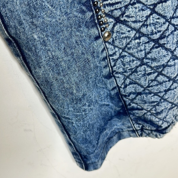 Colette Nivelle Paris Acid Wash Embellished 80’s Vintage Denim Skirt Sz 38 - Picture 5 of 12
